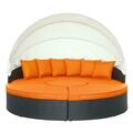 East End Imports Quest Canopy Outdoor Patio Daybed- Espresso Orange EEI-983-EXP-ORA-SET